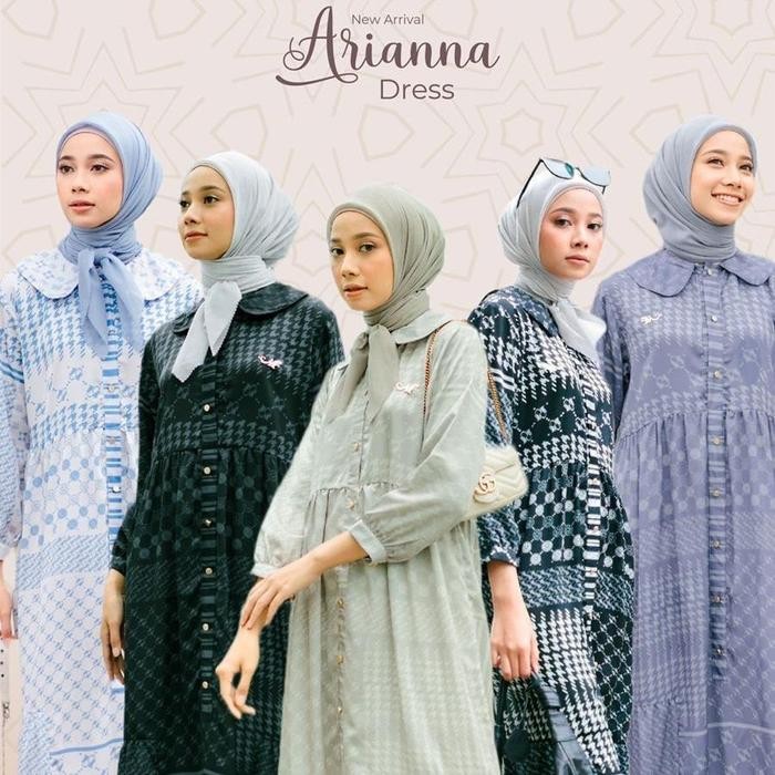 Mylady hijab arianna dress gamis mewah Cantik Lembut Muslim Peach Pink Mint