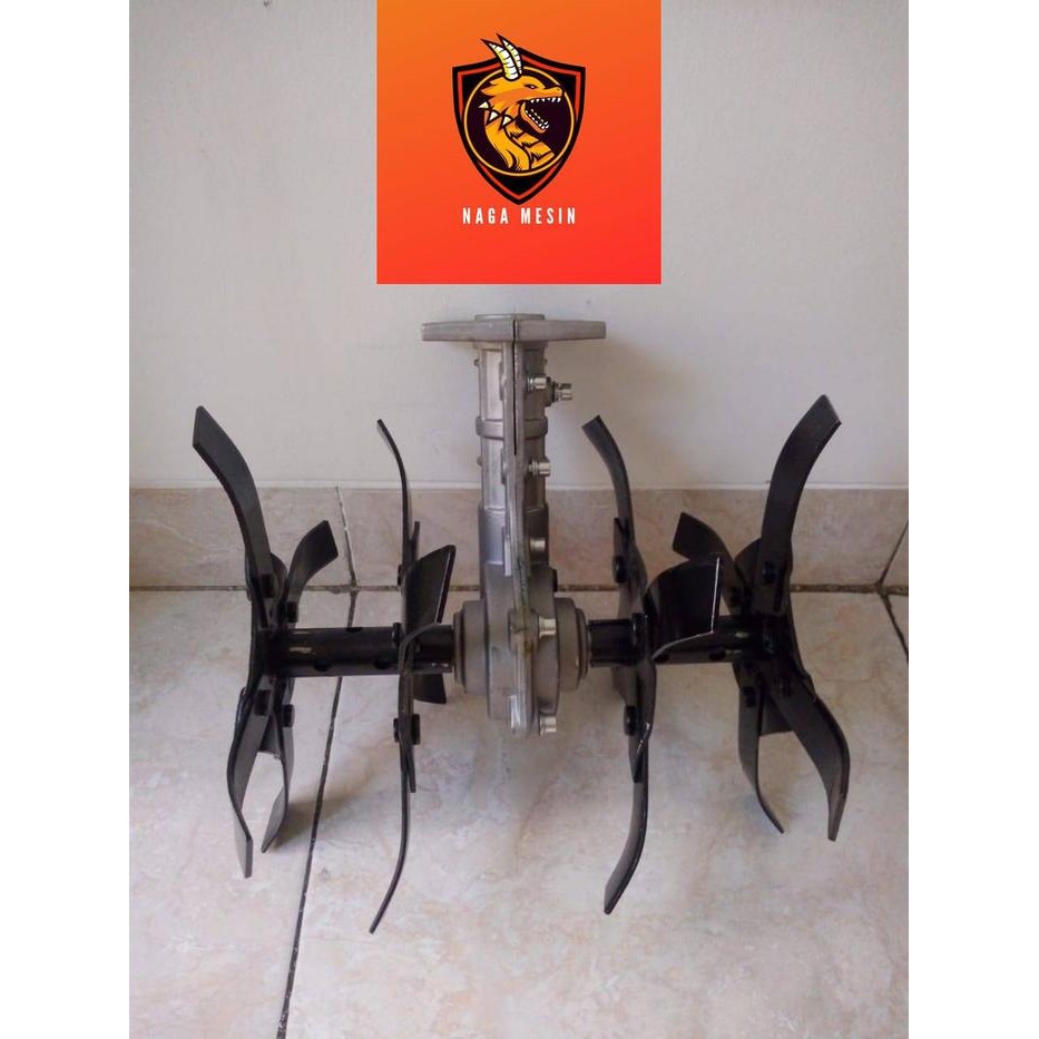 Head Tiller Weeder Cultivator Cakar Penyiang Gulma As Segi 4 Kotak #Gratisongkir