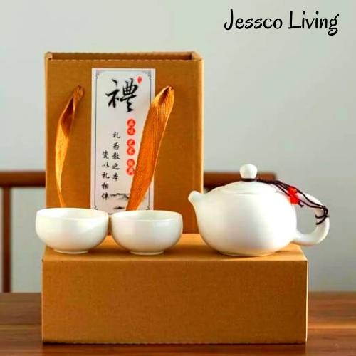 Teaset Putih / Teko Keramik / Teaset Keramik / Peralatan Minum Set
