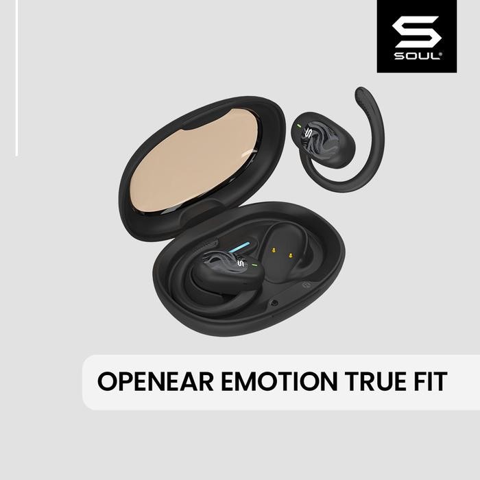 SOUL Open Ear Emotion True Fit Air Conduction Earphone Adjustable Ear Hook Sport Headset Black