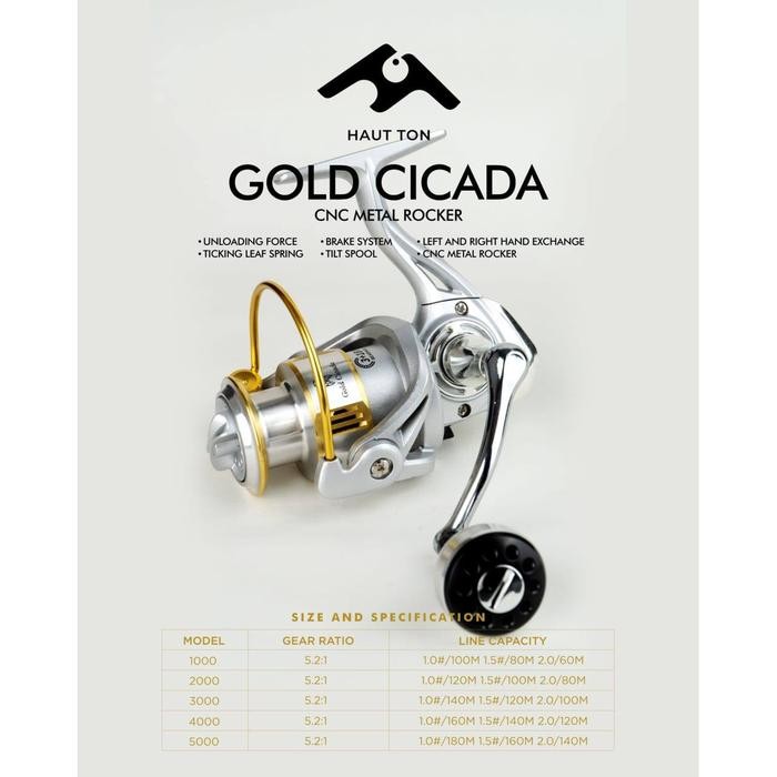 Reel SPINNING HAUTTON GOLD CICADA