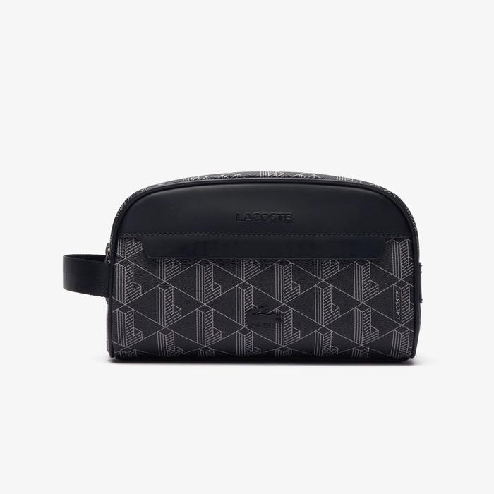 Lacoste Men's The Blend Monogram Vanity Bag / Clutch Pria - Black H45