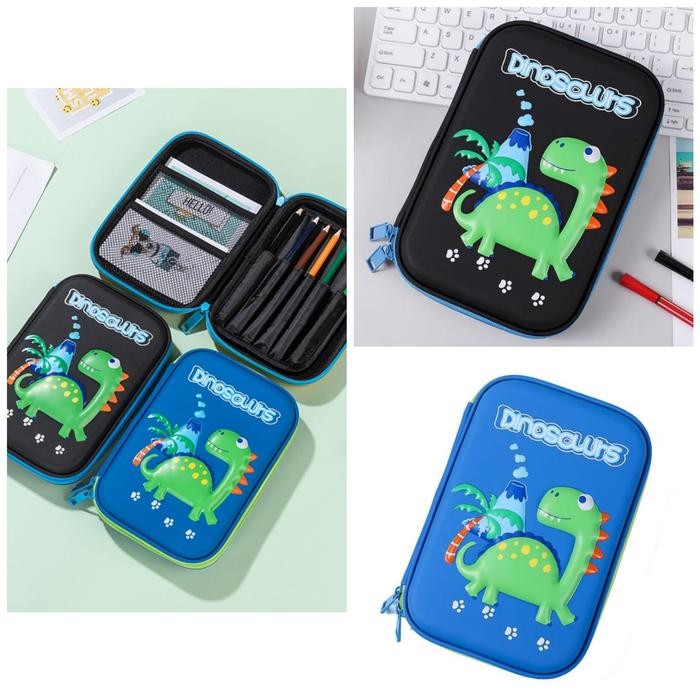 

Tempat pensil kotak pensil 3D Dino Cowo Hardtop Pencil Case