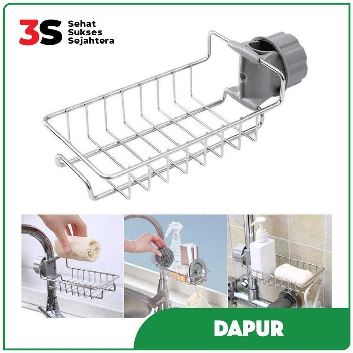 Rak Praktis Tempat Sabun Cuci Piring Stainless Peralatan Dapur Kitchen