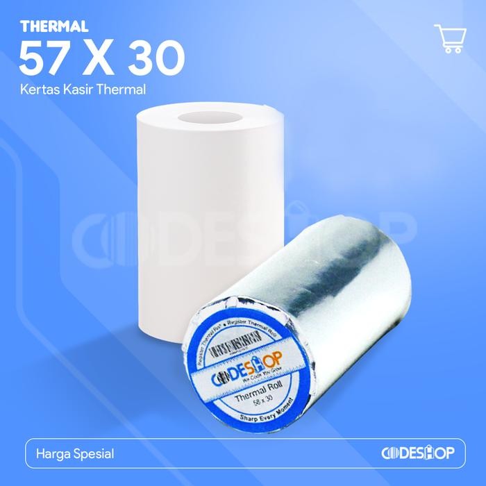 

KERTAS STRUK THERMAL BLUETOOTH 58X30 CORELESS KERTAS EDC