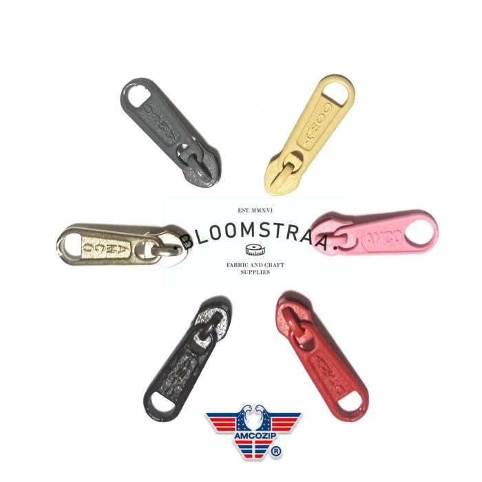 

Grosir Kepala seleting AMCO 05 Coil Zipper head puller resleting 100pc