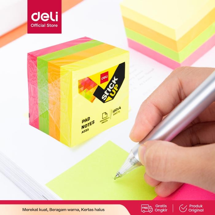 

Deli Sticky Note Pad Notes 4x100Sheets Menempel Dengan Baik EA03303