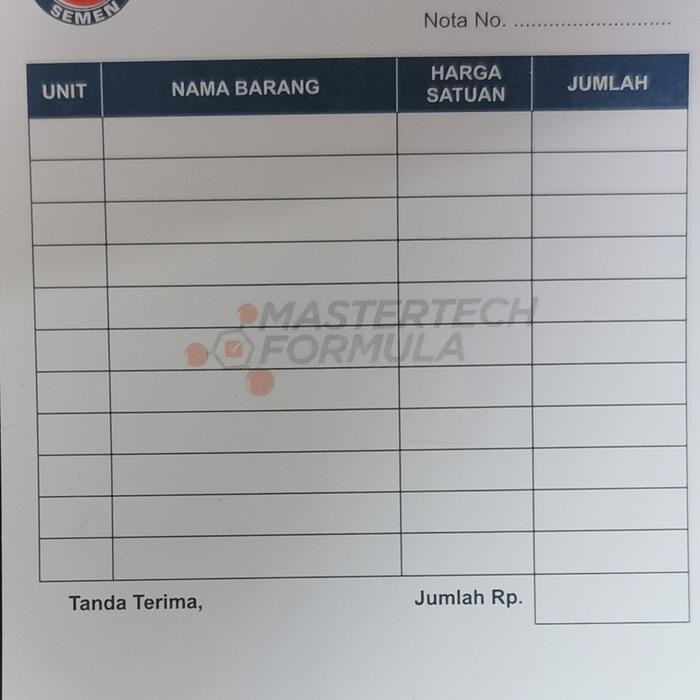 

Nota kontan 100 lembar (khusus yang B : Tiga roda)