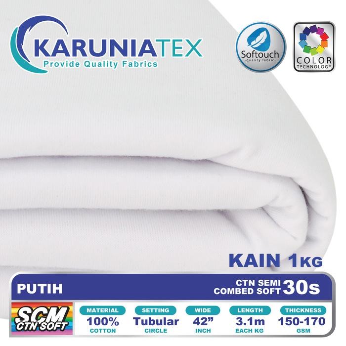 

Kain Kaos Cotton Semi Combed 30s Putih Karunia Textile