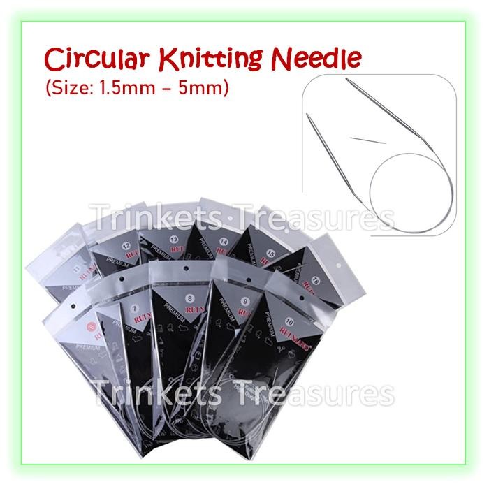 

SET 11 Circular Knitting Needle Jarum Rajut Knit stainless 80cm breien