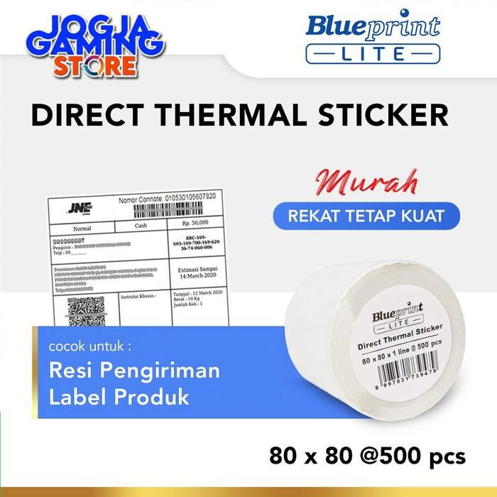 

Direct Thermal Sticker Label BLUEPRINT Lite 80x80 mm 500Pcs - 1 Roll