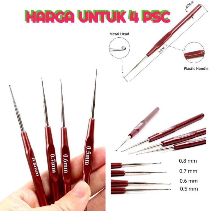 

Jarum Gimbal / Jarum Rajut / Dreadlocks Pen Tulip / Jarum Songket 1 Set Isi 4 Pcs Alat