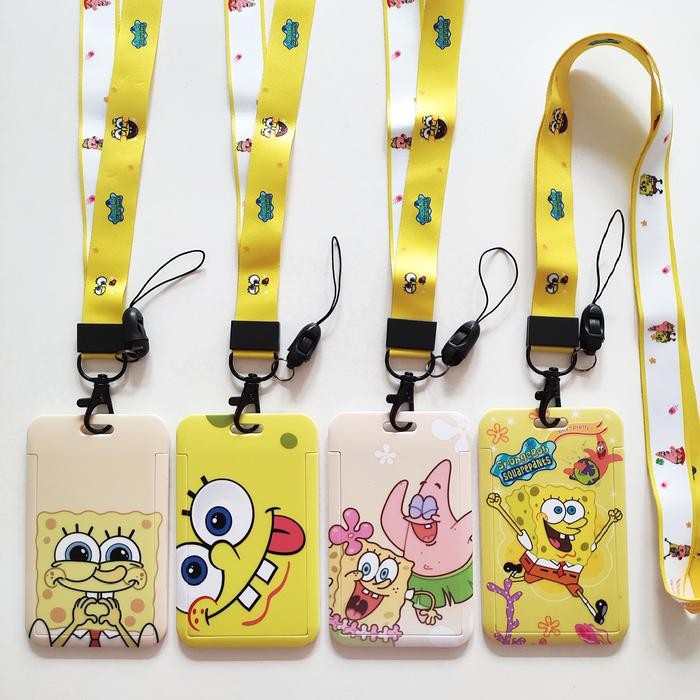 

ID Card Holder Name Tag Lanyard Kalung Kartu Kartun Spongebob Patrick