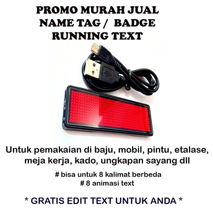 

Led Name Tag Portable bisa request Nama