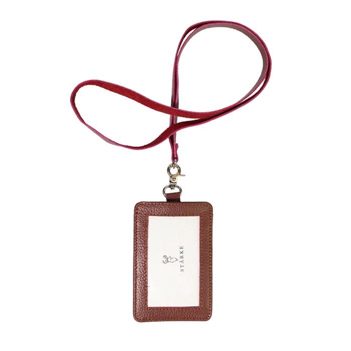 

STARKE Leather Lanyard Kulit Asli Gantungan Kartu Nama ID Card Holder Gantungan Name Tag Hustle Hog