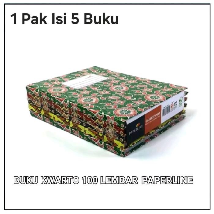 

1 Pak Buku Tulis Kwarto Paperline 100 Lembar Isi 5 Buku Stationery