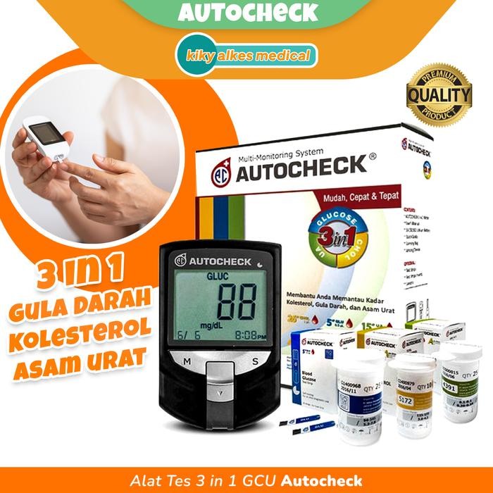 alat tes kolesterol gula asam urat 3 in 1 autocheck alat tes darah