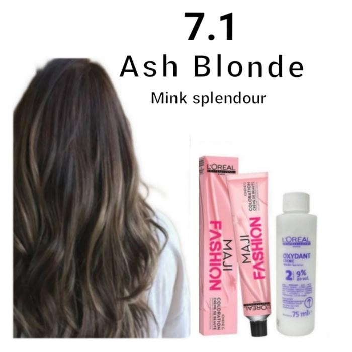 Terbaru Cat Rambut Loreal Maji Fashion 7.1 Ash Blonde Pewarna Rambut Ready