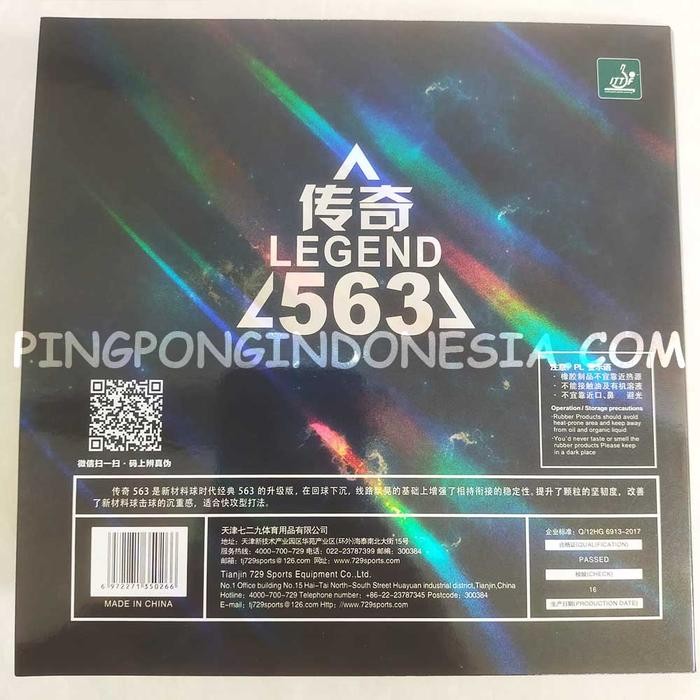 729 Legend 563 - Karet Bet Pingpong Medium Pips-Out Bintik Sedang Ritc