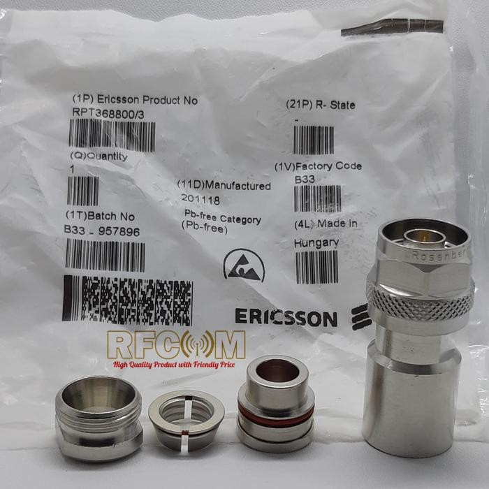 Paling Murah Konektor N Male Clamp Kabel Lmr400 Rg8 Merk Rosenberger Original