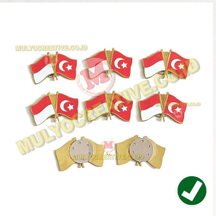 

Pin Bendera Persahabatan Indonesia Turki Cross Flag Pin Magnet PREMIUM