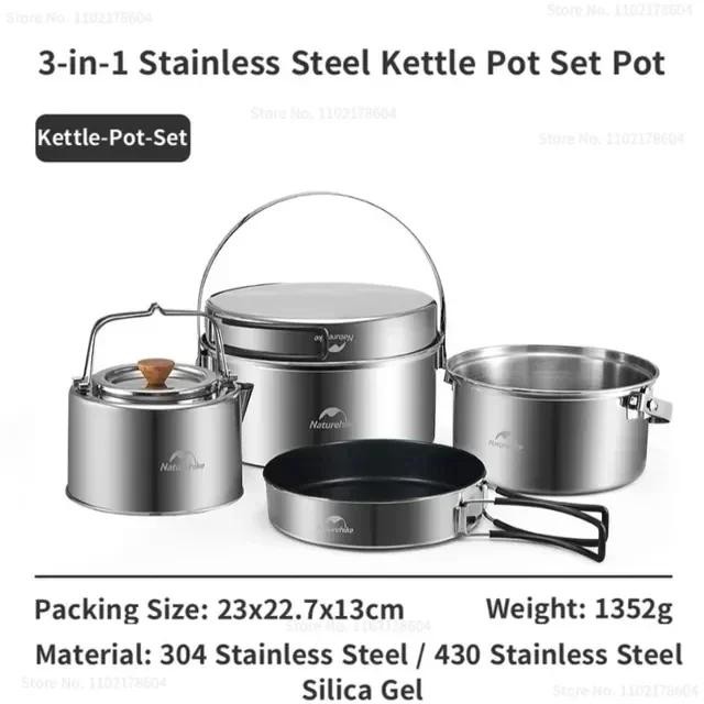 Nesting Cooking Set Naturehike Glamping Nature Hike Camping Masak