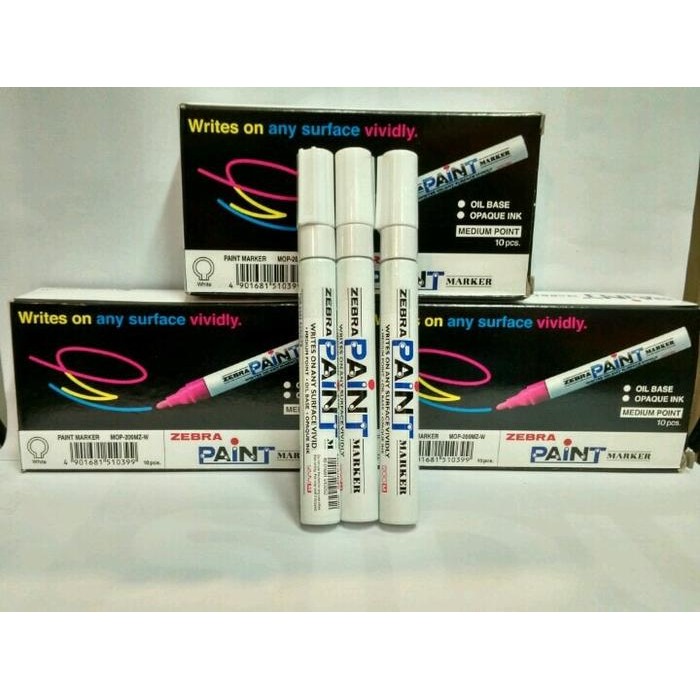 

Spidol Paint Marker Zebra Putih - Medium Point Isi 10 Pcs Putih