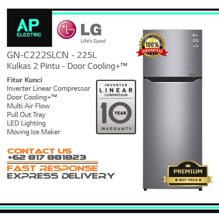 1MZQ Lg Gn-C222Slcn Kulkas Gnc222 210L Inverter Low Watt Gnc222Slcn 2Pintu