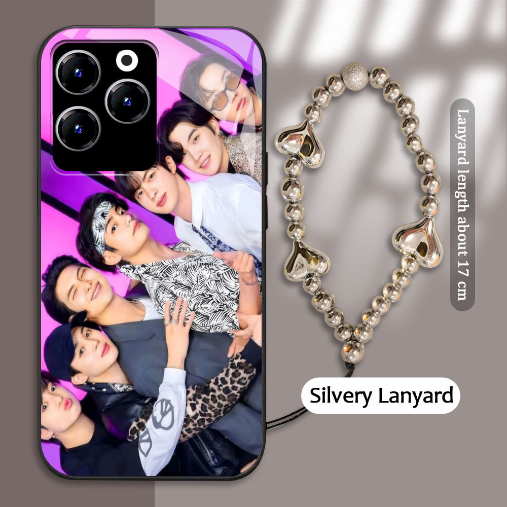 Tempered Glass case For Infinix Hot 9 10 11 PLAY 30i 40 X669 SPARK 20 Pro kasing Handphone  BTS idol