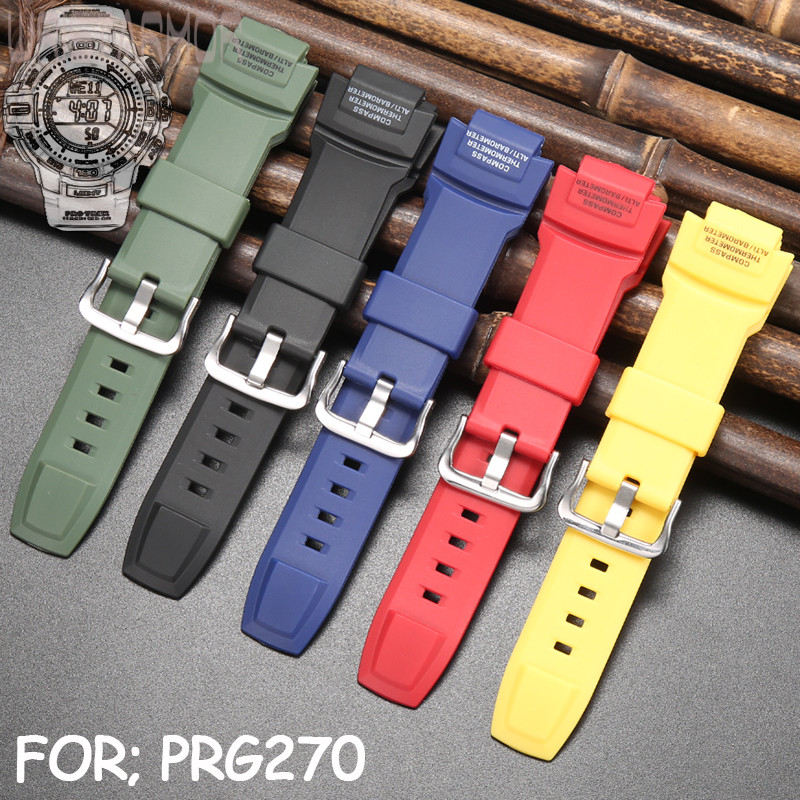 Resin Watch Accessories Suitable for Casio Protrek PRG-270 Prg270 Men's Sports Waterproof Strap Rubb