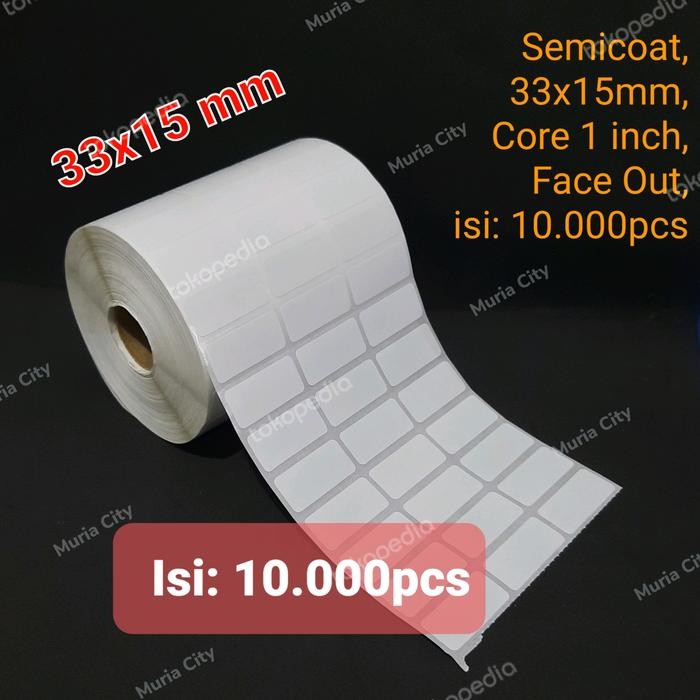 

LABEL STICKER BARCODE SEMICOAT 33X15 MM