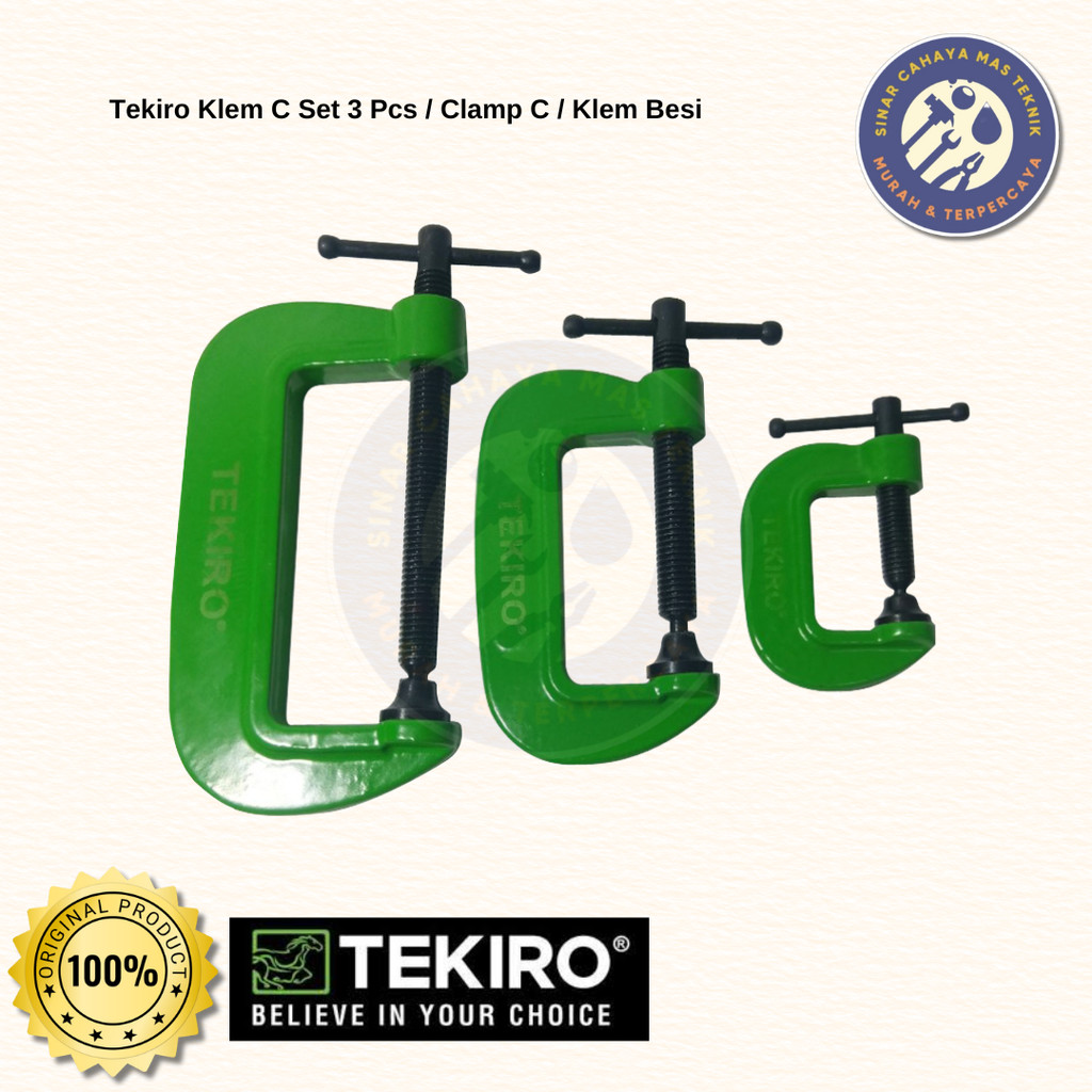 Tekiro Klem C Set 3 Pcs / Clamp C / Klem Besi