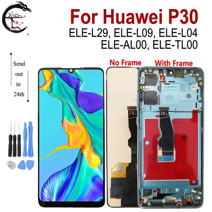 AMOLED ELE-L29 LCD With Frame For Huawei P30 Display ELE-L09 ELE-L04 Screen Touch Digitizer Assembly