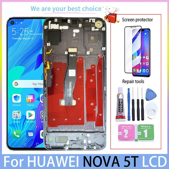 For Huawei Nova 5T Original LCD Display With Frame Touch Screen YAL L21 L61 L71 L61D  Panel Digitize
