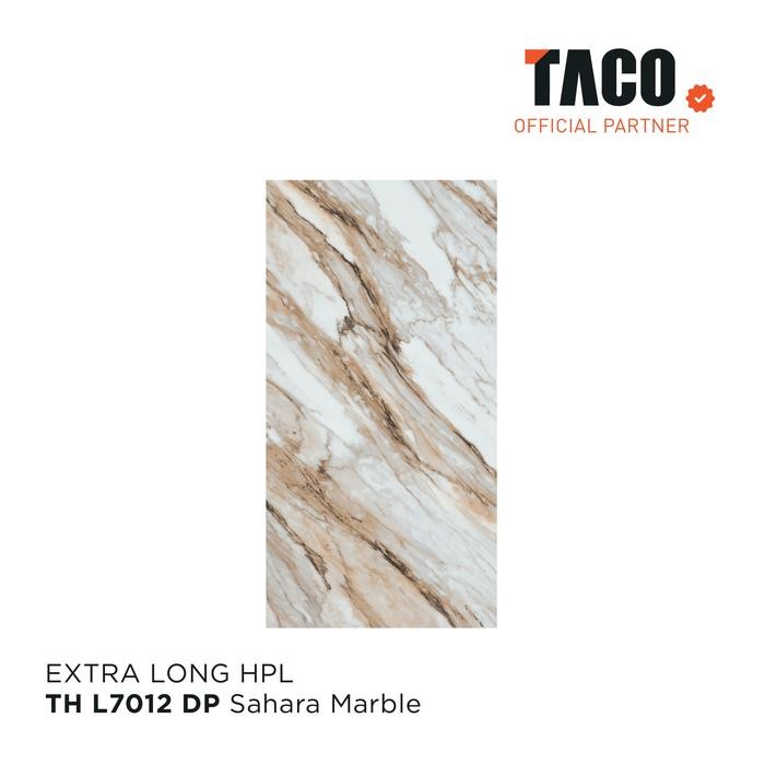 TACO HPL Pattern Gloss Panjang 3 Meter Per 1 Lembar 122CM x 305CM - TH L7012 DP Sahara Marble