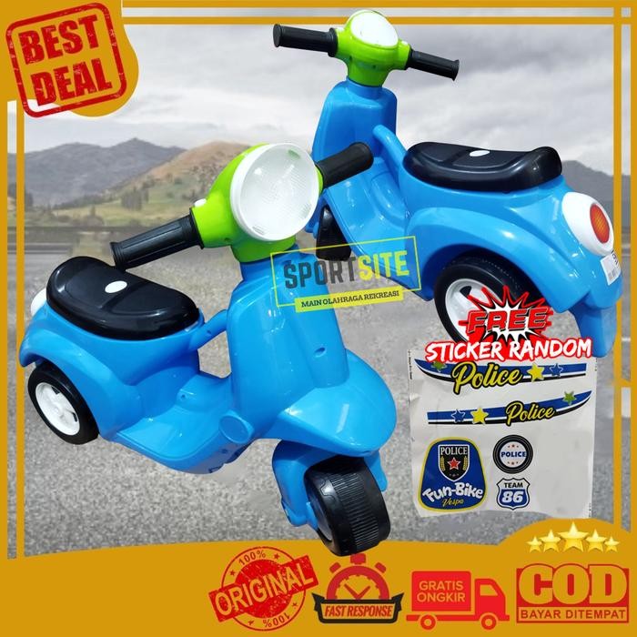 Vespa Fun Bike Mini Mainan Sepeda Motor Anak Scooter Roda Tiga 3