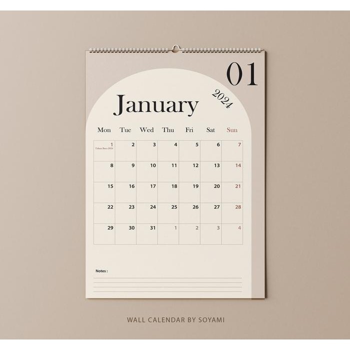 

TERLARIS Kalender Dinding A3 Oval Brown Aesthetic Premium Quality Spiral READY STOCK