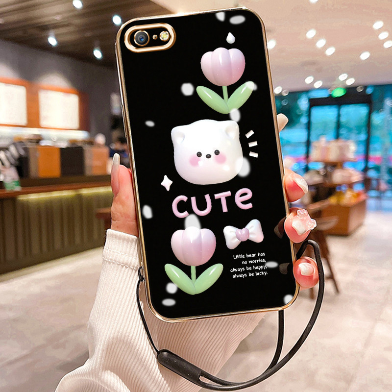Casing Hp Untuk OPPO A39 A57 2016 A57T Case Casing beruang tulip HP Cesing Silikon Softcase disepuh 