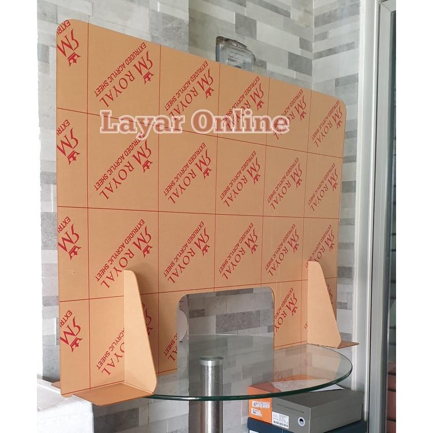 

Sekat Acrylic 3Mm 140 X 60Cm Meja Partisi Teller Kasir Kaki Bisa Dilem