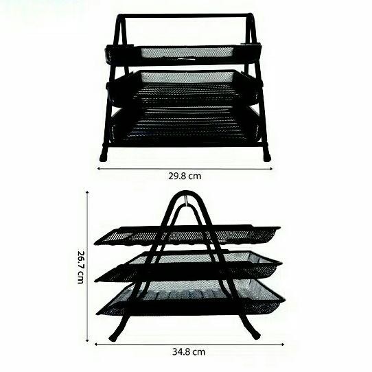

Document Tray / Rak Besi Jaring / Wadah Dokumen 3 Tier Tingkat