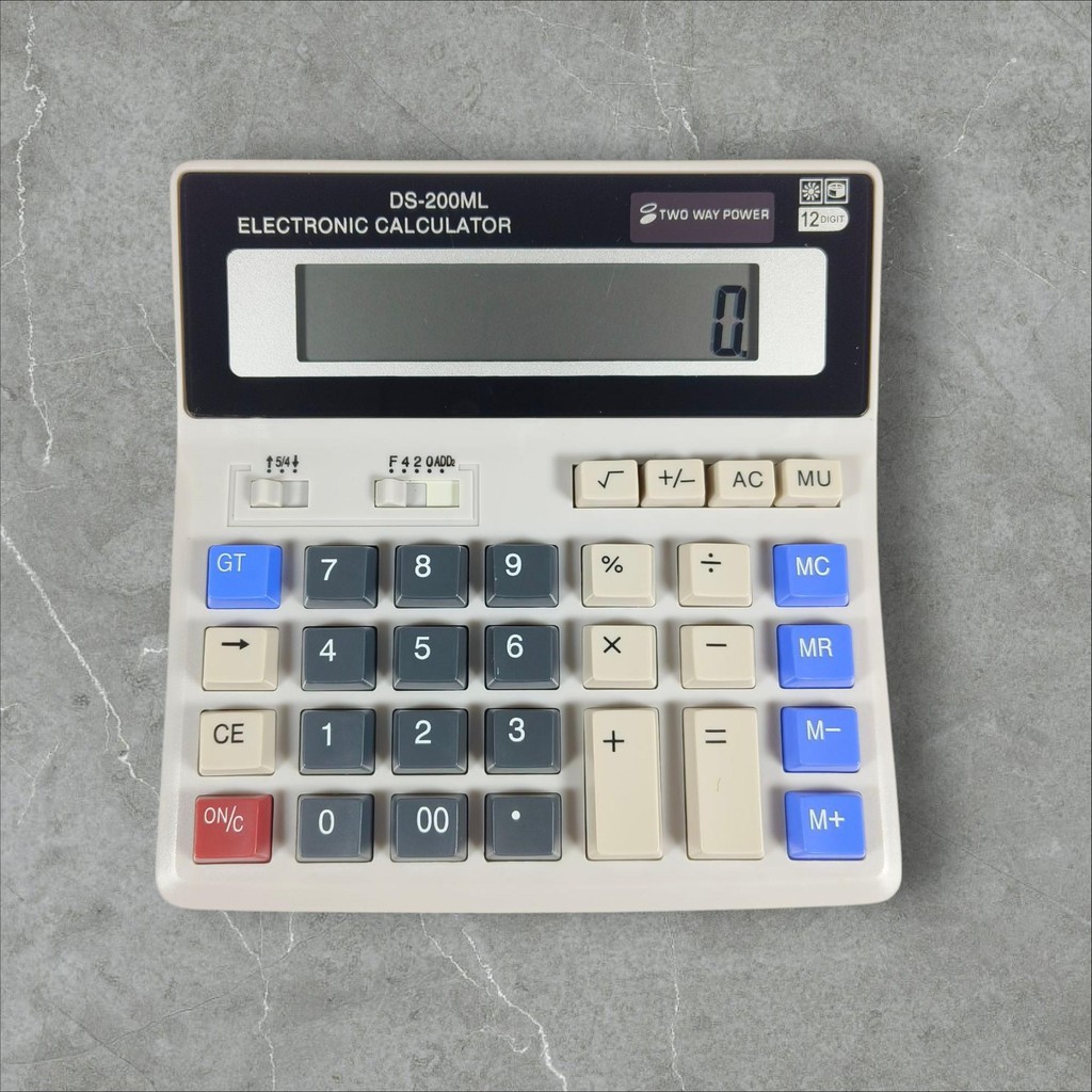 

DEXIN Kalkulator 12 Digit Large LCD Display Two Way Power Solar - DS-200ML