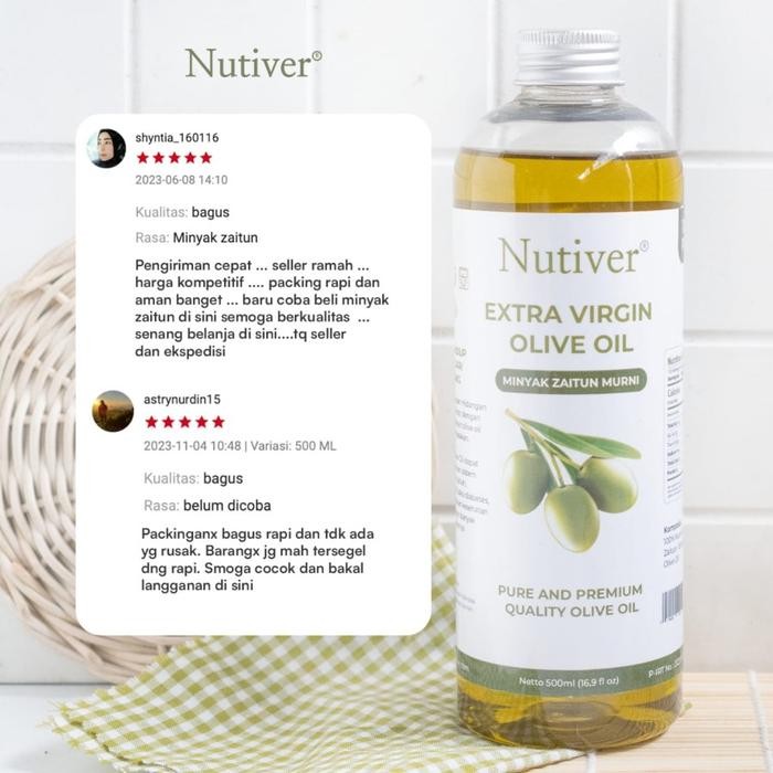 

Nutiver Minyak Zaitun Evoo Extra Virgin Olive Oil Original Murni Organik Minyak Buah Zaitun Premium