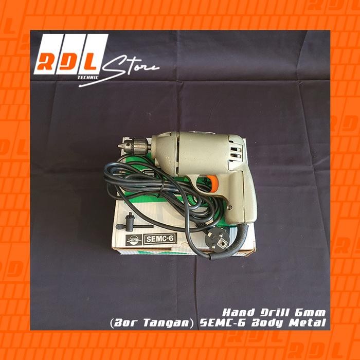 Hand Drill 6Mm (Bor Tangan) Semc-6 Body Metal
