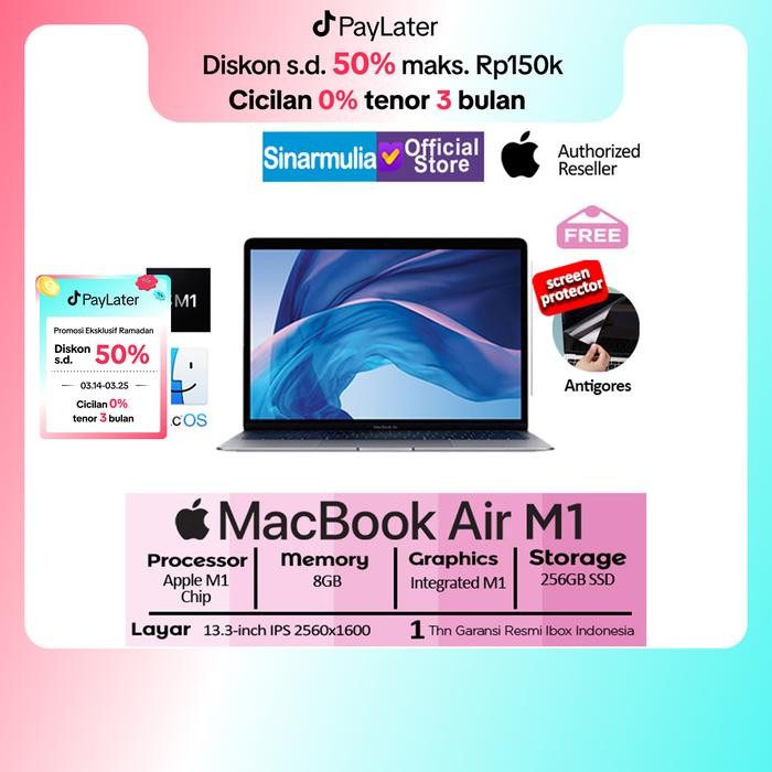 B2AG Apple Macbook Air 13 M1 Chip 256Gb Ssd 8Gb 13" Mac