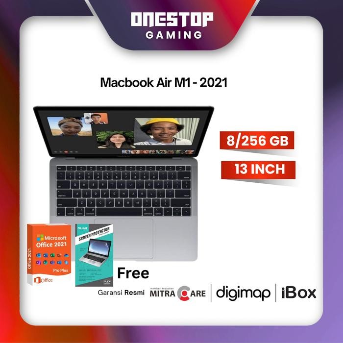 B2AG Apple Macbook Air M1 Chip 13 Inch 8Gb 256Gb Garansi Resmi