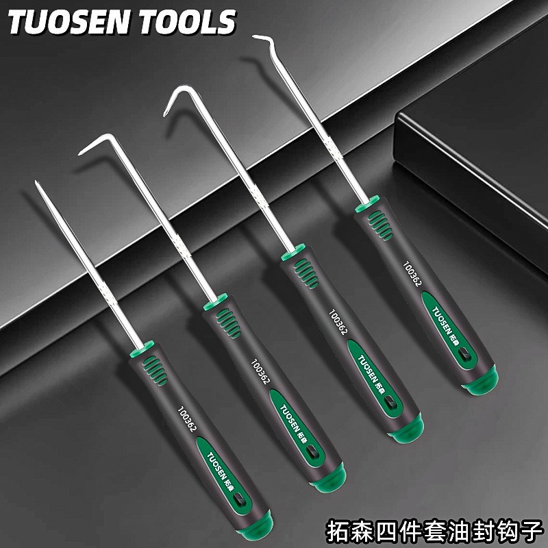 Tuosen 4pcs Car Pick Hook Set O Ring Oil Seal Screwdrivers Puller Remover O-Ring Seal Gasket Auto Re