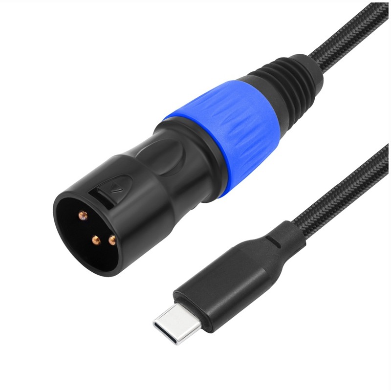 Type C To XLR Male Aux Audio Cable Type C To XLR Male Output Stereo Cord USB Type-C Male To XLR Male