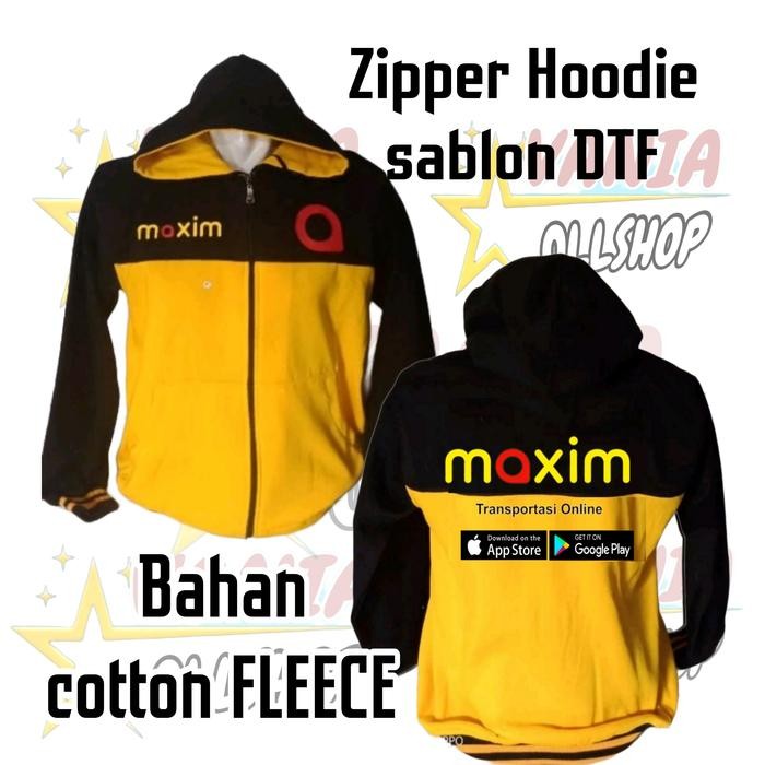 Sweater Zipper Maxim sablon ojek online maxim