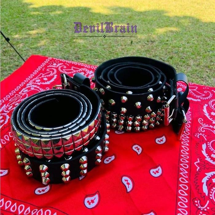 Belt Spike - Ikat Punk - Sabuk Spike Punk - Belt Punk - Gesper Kulit - devilbrain Aksesoris ikat