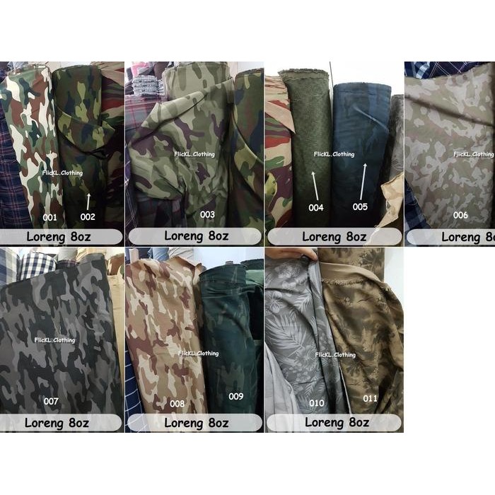 Bahan Kain Loreng Camo Stretch Melar Militer Tentara TNI Kopasus Abri
